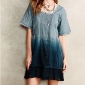 Holding Horses Anthropologie blue lace dress LG 10